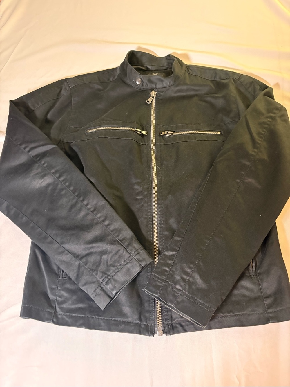 Express Men's Black Zip-Up Bomber Jacket